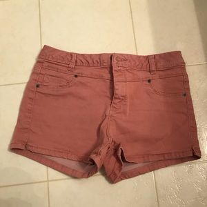 Dusty pink jean shorts